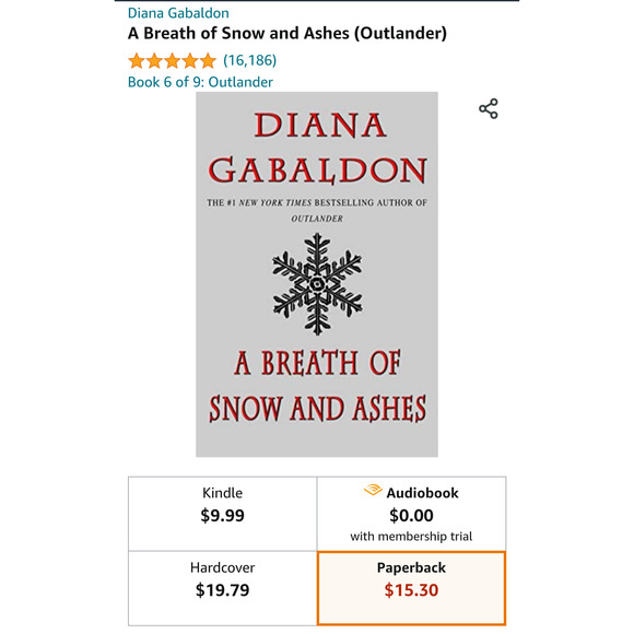 Diana Gabaldon 5 Book Set Snow Ashes/Voyager/DragonFly/Outlander/Drum Retail $81 - Picture 5 of 9